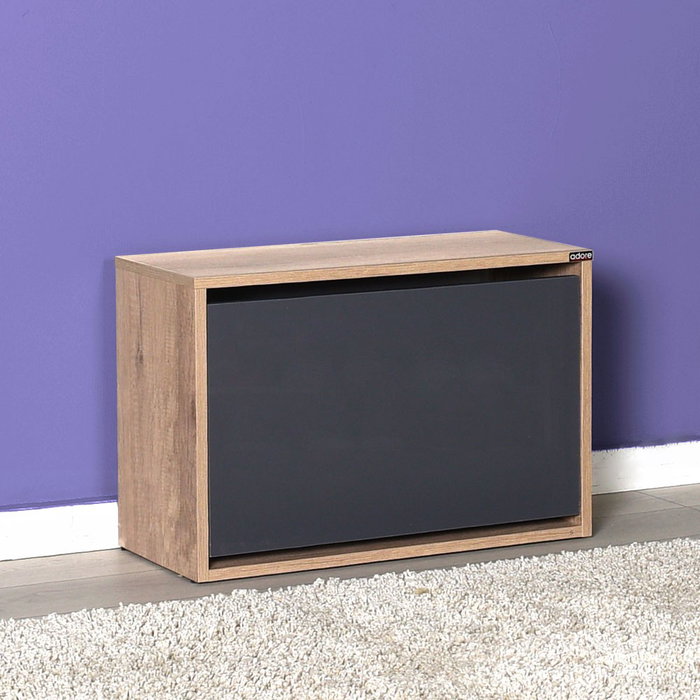 Hanah Home SHC-110-TA-1 Zapatero con diseño elegante en Nogal Claro y Antracita, 60x42x30 cm